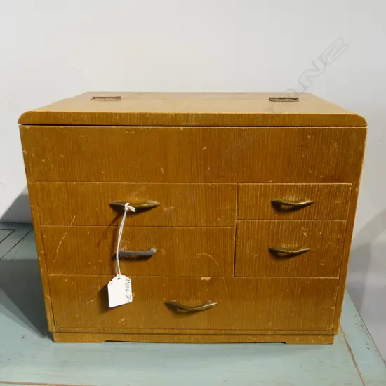 JAPANESE PALE SEWING BOX, 5-DRAWER, 320 x 190 x 260mm