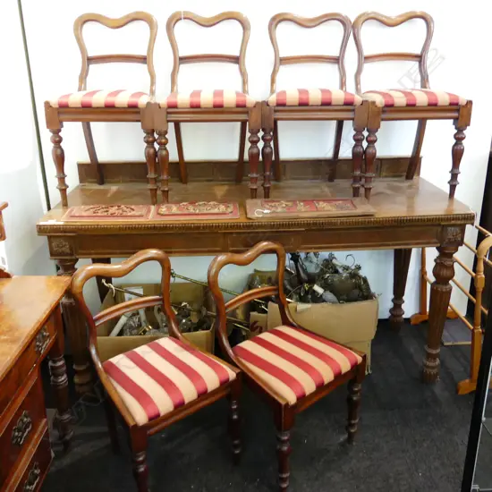 6 VICTORIAN MAHOGANY BALLOON BACK CHAIRS