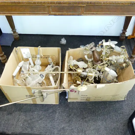 2 LG BOXES CHANDELIERS / PARTS
