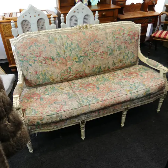 VINTAGE FRENCH STYLE UPHOLSTERED SOFA 1600x600x1040mm