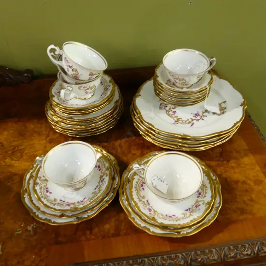 GERMAN PORCELAIN DINNER SET; 6 PLACE SETTINGS, 36 PCS