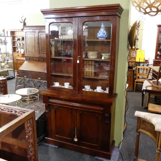 VICTORIAN MAHOGANY BOOKCASE 1060x390x2020mm