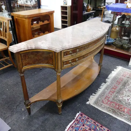 CONSOLE TABLE, MARBLE TOP 1465x410x805mm