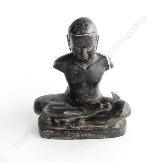 HEAVY BRONZE STATUE OF PRAYING MONK. H.200mm 