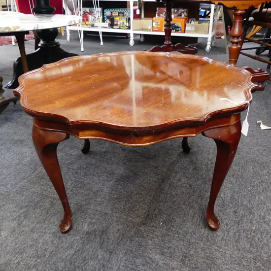 MAHOGANY PIE CRUST SIDE TABLE 710mm dia