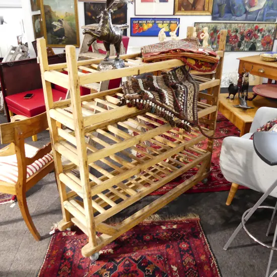 VINTAGE WOODEN SHELF RACK 1320x360x1255mm