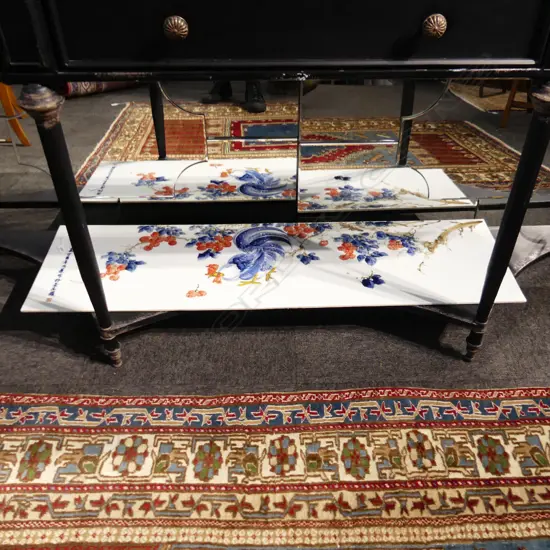 ORNAMENTAL TILE ROOSTER PECKING LYCHEE FRUITS W325 H1115 mm