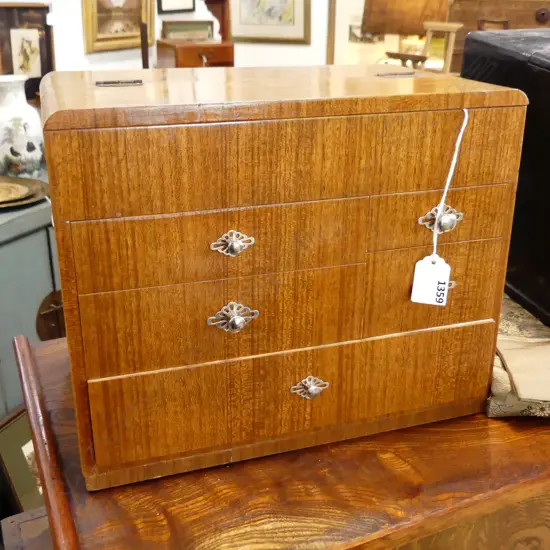 JAPANESE HIGH GLOSS WOODEN SEWING BOX, 5-DRAWER, 310 x 200 x 260mm