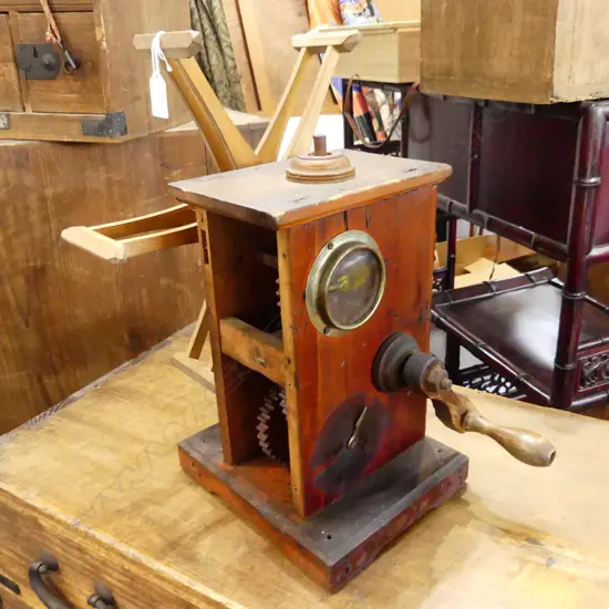 MANUAL SPINNING WHEEL WITH 9 WOODEN COGS H.429mm