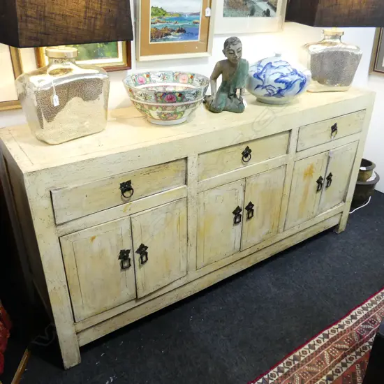 LG ORIENTAL WHITE PAINTED CABINET 1860x460x930mm