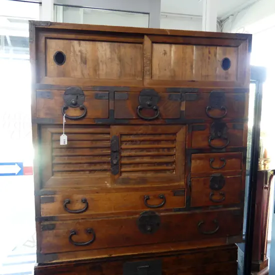 MEIJI PERIOD CHOBA-DANSU MERCHANT CHEST  W.800 D.375 H.830mm
