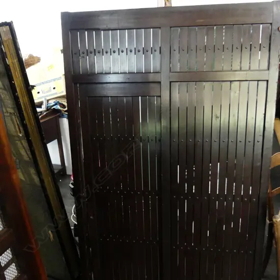 EDO PERIOD SLATTED SLIDING SHOP ENTRANCE DOOR IN FRAME. AS FEATURED IN THE  OPENING SCENE OF ......
