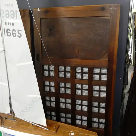 IRON STRAPPED EDO PERIOD KURA STOREHOUSE DOOR BENIGARA IRON ORE PIGMENT  FUMIGATED NO BORER  W1110 H.1790mm