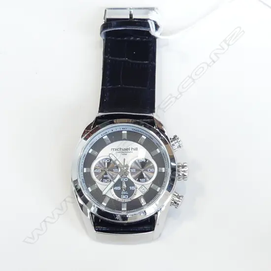 MICHAEL HILL CHRONOGRAPH MENS WATCH, NEW BATTERY 