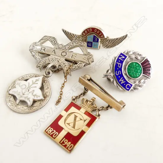 4 STG SILVER PINS, 1 GEORG JENSEN 21 GRAMS