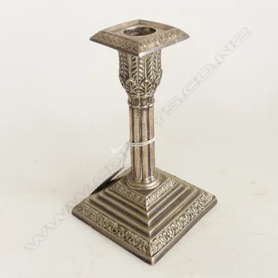 SILVER PLATE CLASSICAL COLUMN CANDLESTICK early 20thC H.145mm