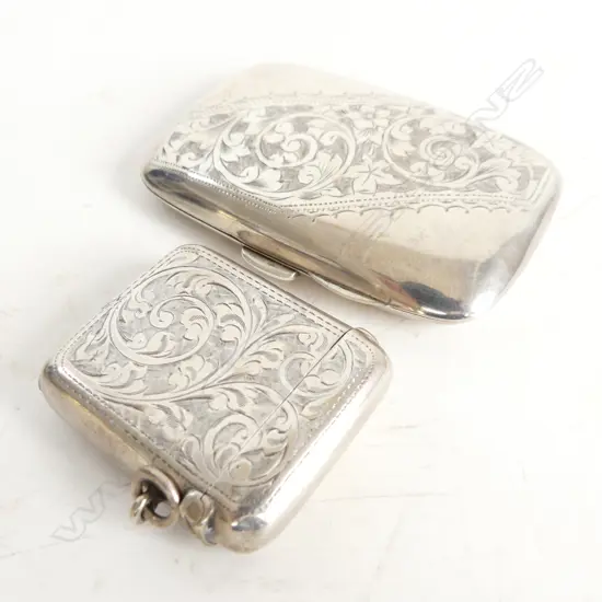 STG SILVER VESTA & SM CIGARETTE CASE, 63gms,