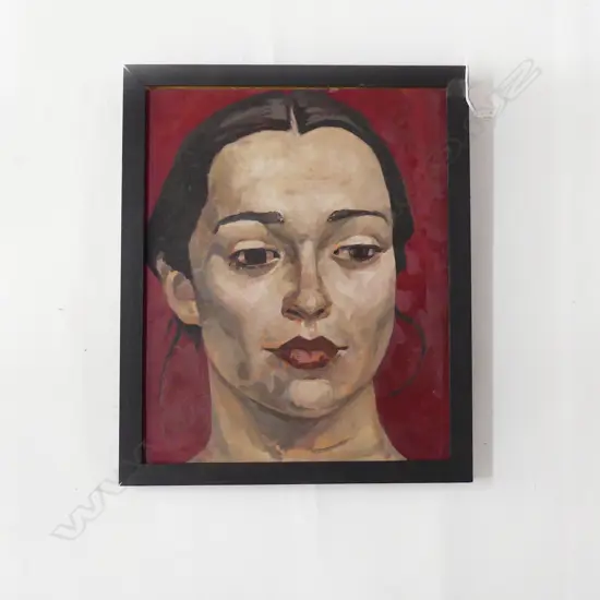 MATTHEW MOUNSEY (BRITISH b. 1967) PORTRIAT, ACRLYIC ON CANVAS, 370x300mm - FRAME FAULTED