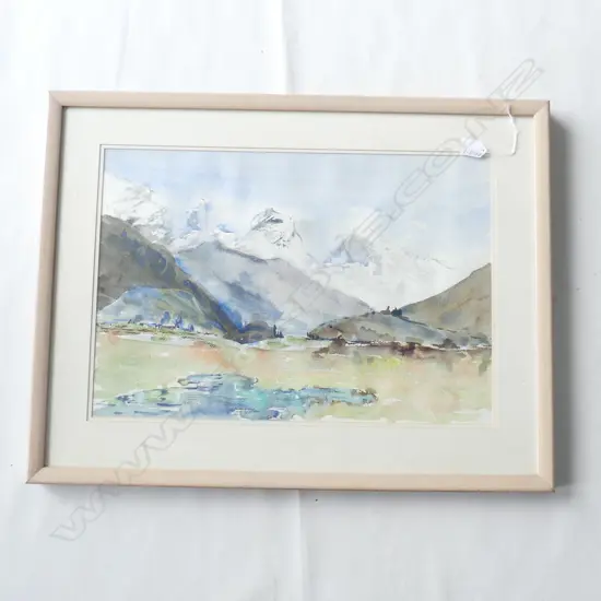 CYNTHIA LAND W/C 'DAWN CLOUDS' 380 x 550mm labelled verso