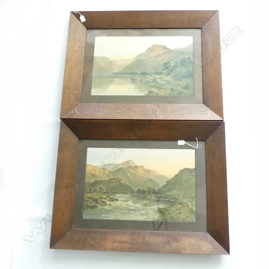 2 LG ANTIQUE ALFRED DE BREANSKI PRINTS IN OAK FRAMES 350x545 / 635x840mm