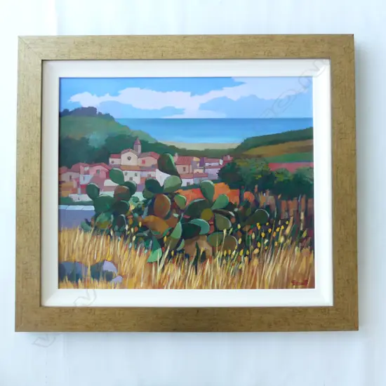 PAOLO CANETTI 'PAESE DEL SUD' ACRYLIC ON BOARD 485x585mm