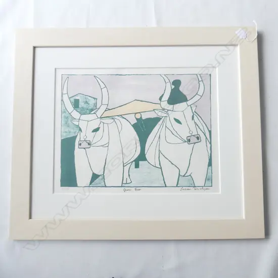 JULIAN TREVELYAN (1910-88) 'GREEN OXEN' LITHOGRAPH 23/75 420x550mm