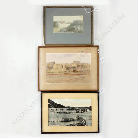 2 EUROPEAN LANDSCAPE W/Cs + WHITE TERRACES PRINT 170x270mm FAULTS