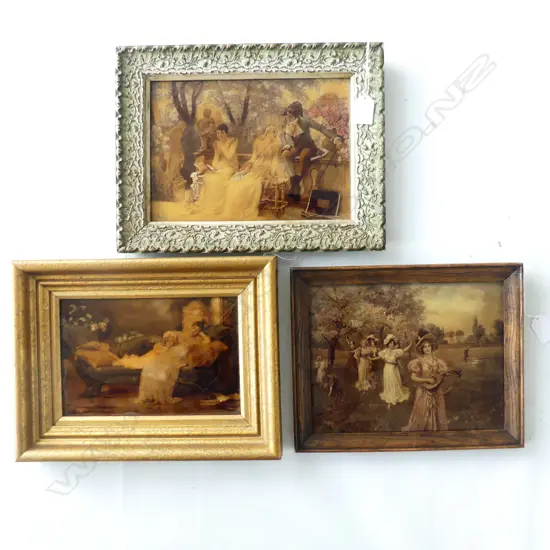 3 VICTORIAN CRYSTOLEUMS 180x255mm