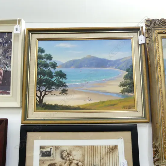 F. S. DROMGOOLE 'COOPERS BEACH NTH AUCKLAND' OIL ON BOARD 290x390mm