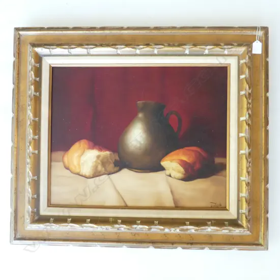 SIGNED STILL LIFE, OIL ON CANVAS 395x495mm