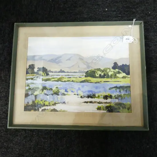 OLGA COX 'SELWYN RIVER' GOUACHE 265x365mm