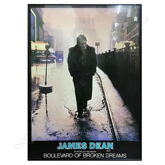 LG FRAMED JAMES DEAN BOULEVARD OF BROKEN DREAMS' POSTER, 1770 x 830mm