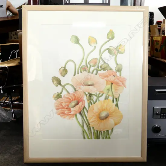 R HUSTON, 'POPPIES 11"  SIGNED, 690 X 900mm