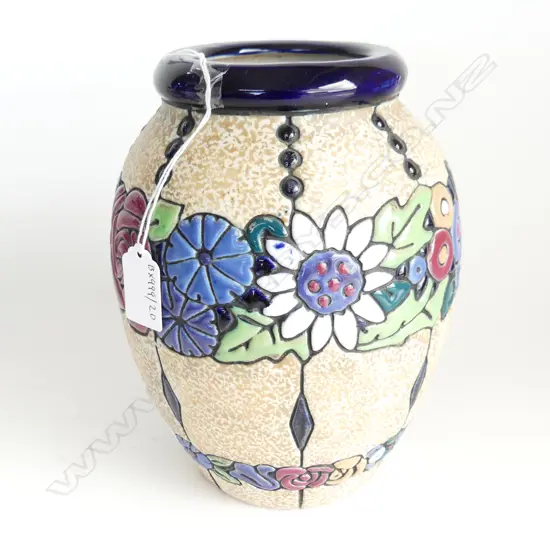 LARGE AMPHORA VASE FLORAL DESIGN  H230MM