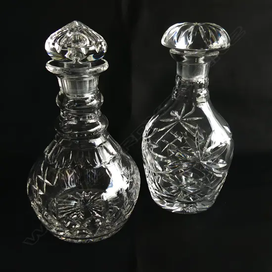 2 CUT CRYSTAL DECANTERS H. 240mm 