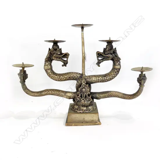 BRASS DRAGON CANDLESTICK W.510mm