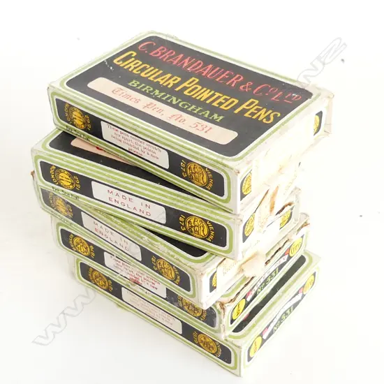5 BOXES PEN NIBS; C. BRANDAUER & Co. B'HAM