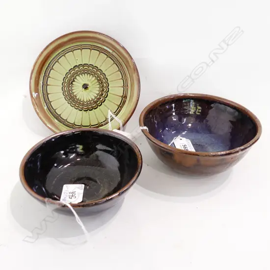 3 PCS POTTERY INCLUDES A GEORGE SEMPIGALA TENMOKU BOWL