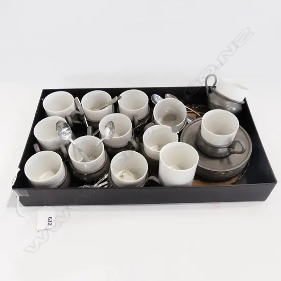 ROYAL HOLLAND PEWTER DEMITASSE SET