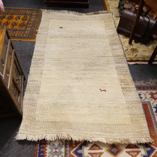 LG HAND KNOTTED PALE ALL WOOL GABBEH RUG  1800x1080mm