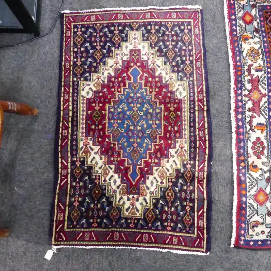 SMALL HAND KNOTTED WOOL PILE RUG 1060x690mm