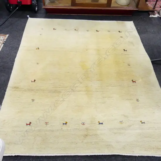 LG HAND KNOTTED ALL WOOL GABBEH RUG 2100x1730mm some marks