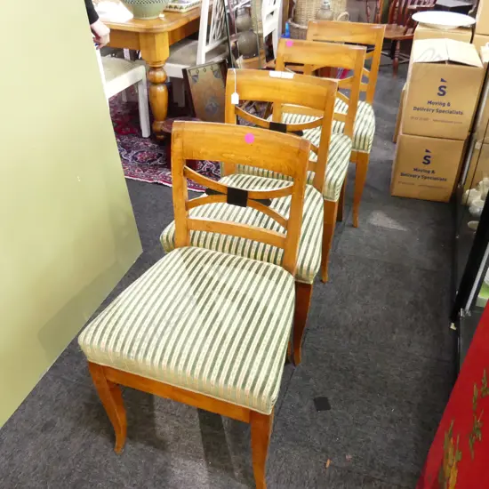 4 BIEDERMEIER BEECH DINING CHAIRS