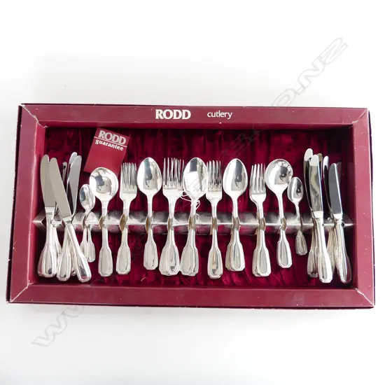 44 PIECE 6 PLACE SILVER PLATED RODD CUTLERY SET EMPRESS PATTERN UNUSED AS NEW IN BOX 