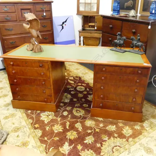 ANTIQUE DOUBLE PEDESTAL DESK 1755x640x760mm