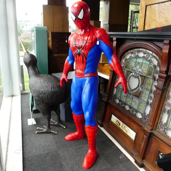 V. LGE FIBREGLASS SPIDERMAN figure w automotive paint fish H.1800mm