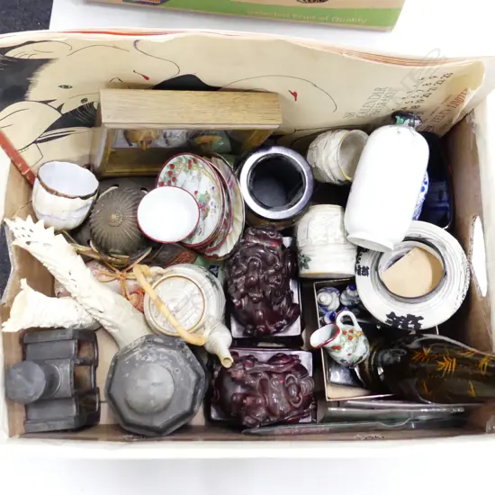 BOX LOT ASST. ORIENTAL ITEMS