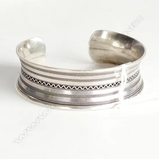 .925 SILVER CUFF FINE ROPE BAND DECORATION 31gms