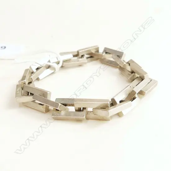CHUNKY retro SILVER RECTANGULAR LINK BRACELET 50gms