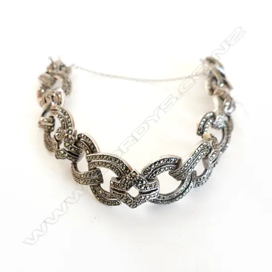 VINTAGE GERMAN SILVER & MARCASITE BRACELET
